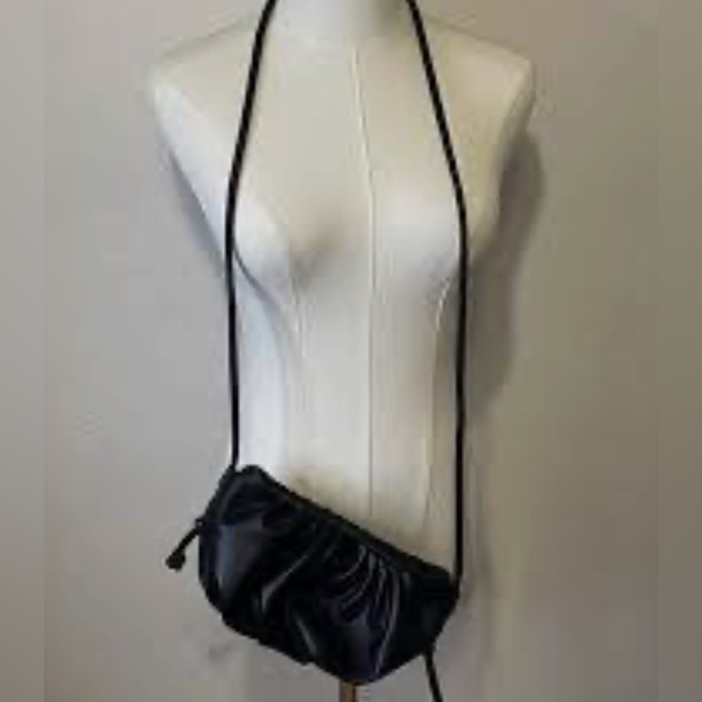 Worthington Cassie Black Small Crossbody Bag WithA Sleek Ruched Style. New W/Tag